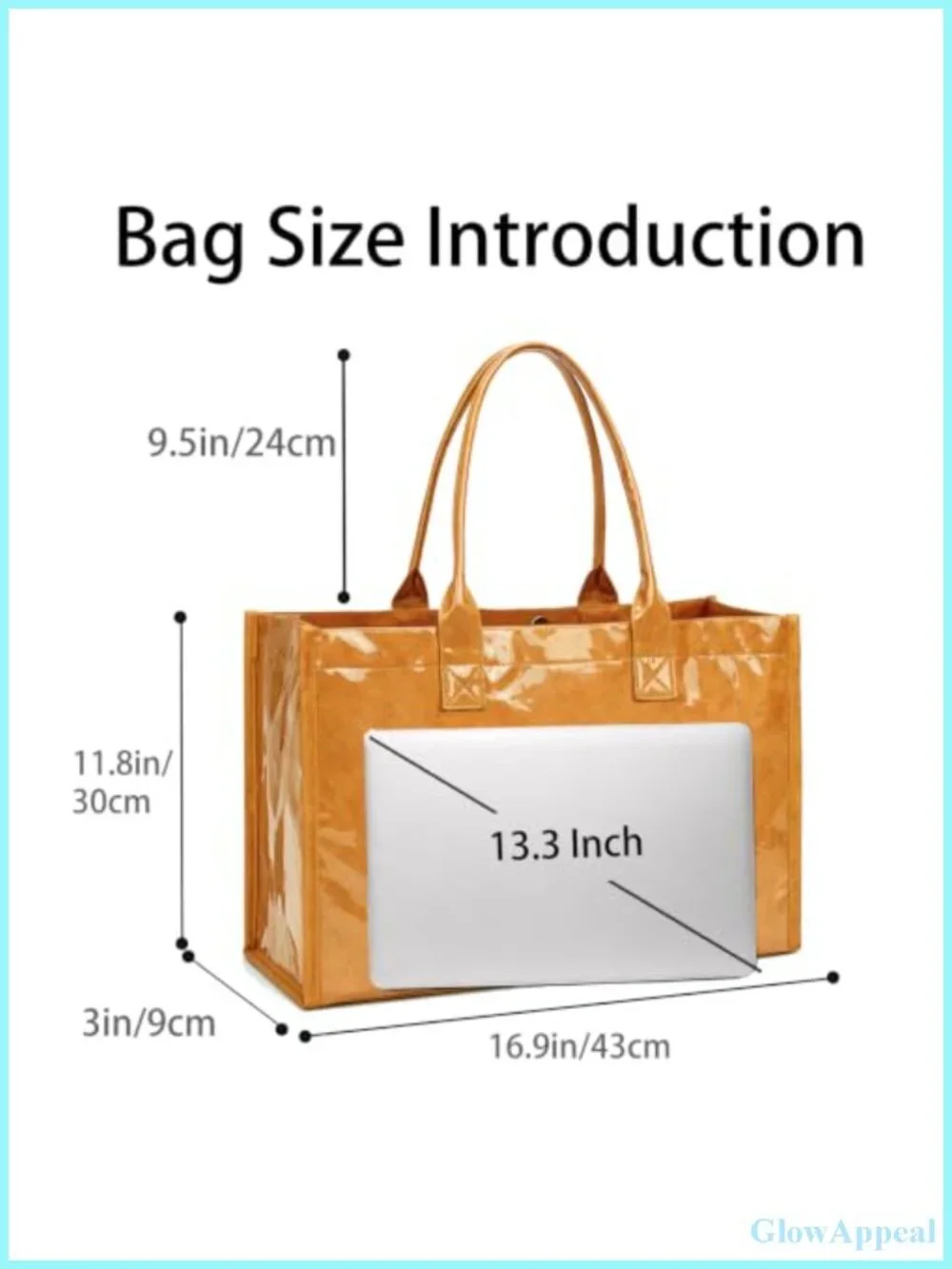 PVC Tote Bag for Women Large Work Tote Purse Letter Print Shoulder Bag Hobo